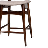 Baxton Studio Tarana Mid-Century Modern Grey Fabric and Walnut Brown Finished Wood 5-Piece Pub Set