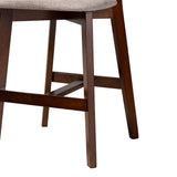 Baxton Studio Dannell Mid-Century Modern Grey Fabric and Walnut Brown Finished Wood 5-Piece Pub Set