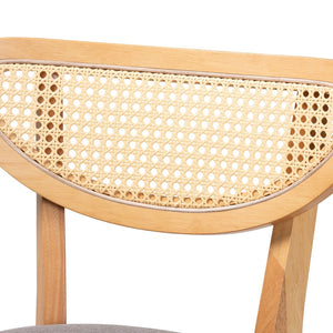 Baxton Studio Baxton Studio Mid-Century Modern 2-Piece Counter Stool Set in Grey Fabric & Natural Oak Finish CS003P-Natural Oak/Light Grey-PC-2PK