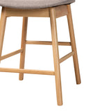 Baxton Studio Darrion Mid-Century Modern Grey Fabric and Natural Oak Finished Wood 2-Piece Counter Stool Set