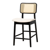 Baxton Studio Dannon Mid-Century Modern Cream Fabric and Black Finished Wood 5-Piece Pub Set