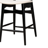 Baxton Studio Tarana Mid-Century Modern Cream Fabric and Black Finished Wood 5-Piece Pub Set