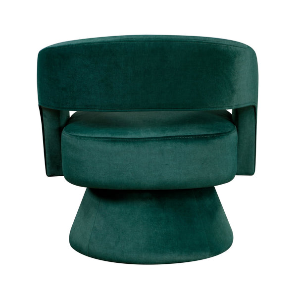 English Elm Modern Swivel Accent Chair in Lux Velvet Upholstery with Solid Wood Base, Compact Stylish Seating Green 27.75 L x 26.5 W x 19.75 H B011P283811