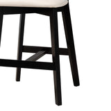 Baxton Studio Dannell Mid-Century Modern Cream Fabric and Black Finished Wood 5-Piece Pub Set