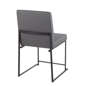 English Elm Mason Swivel Dining Chairs Faux Leather Upholstered with Steel Base Set of 2 Grey B202P223550