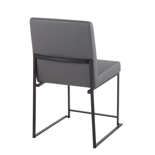 English Elm Mason Swivel Dining Chairs Faux Leather Upholstered with Steel Base Set of 2 Grey B202P223550