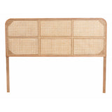 Baxton Studio Bali & Pari Lainer Modern Bohemian Natural Brown Finished Bayur Wood and Rattan Queen Size Headboard