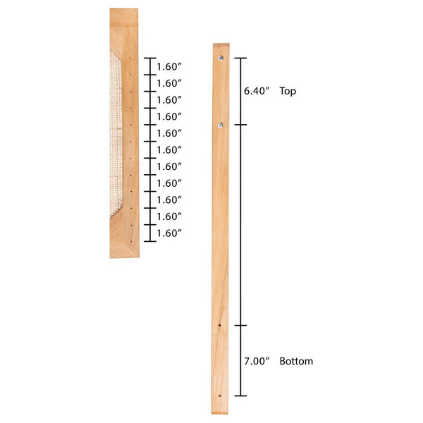 Baxton Studio bali Aurelia Bohemian Queen Headboard - Natural Brown Bayur Wood & Rattan, Adjustable Height Design CPT10-Light Natural/Natural Rattan-Headboard Queen