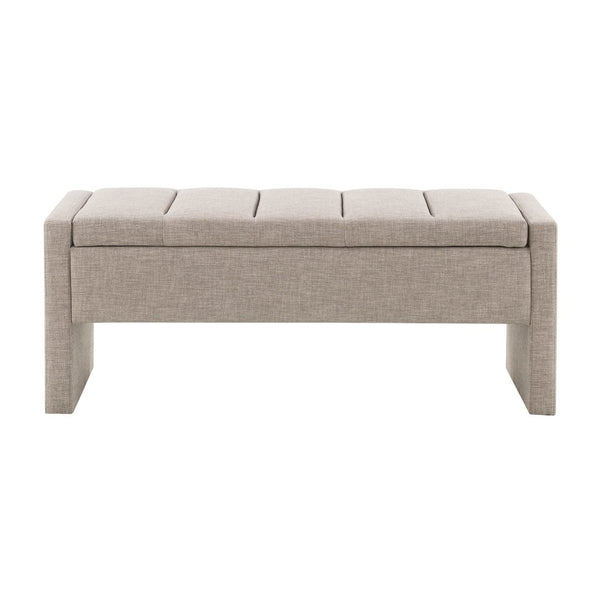 English Elm Modern Linen Upholstered Storage Bench with Hydraulic Lift for Bedroom or Living Room W2671P222546