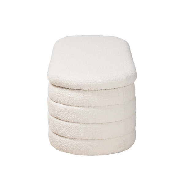 Baxton Studio Baxton Studio Betiana Japandi Cream Boucle Storage Bench with Walnut Legs for Modern Interiors BBT3212-Maya-Cream/Walnut-Otto