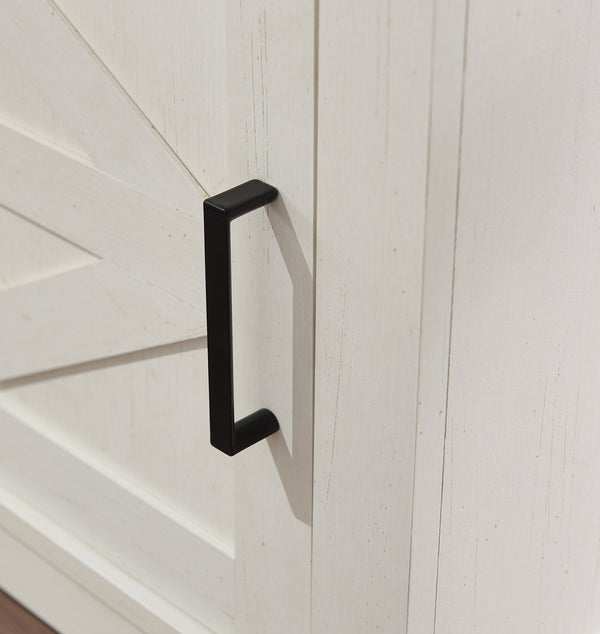 English Elm Farmhouse Rustic Nightstand with 2 Drawers and Open Shelf, Sturdy Wood-End Table for Bedroom Charm White+Oak 23.03 L x 20.79 W x 6.89 H W3151P264507