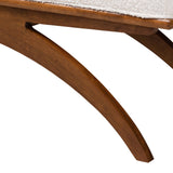 Baxton Studio Orella Japandi Cream Boucle Fabric and Walnut Brown Finished Wood Bench