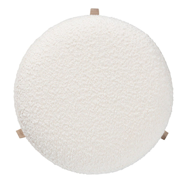 Baxton Studio Baxton Studio Elkie Ottoman - Japandi Cream Boucle Footstool with Walnut Legs for Chic Spaces BBT5474-Maya-Cream/Walnut-Foot Stool