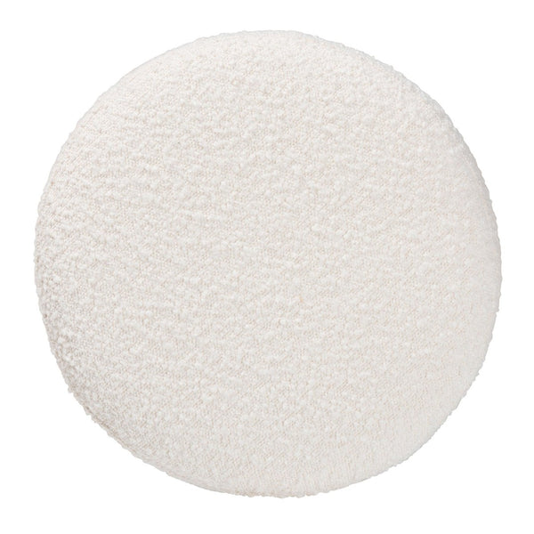 Baxton Studio Baxton Studio Fisk Cream Boucle Ottoman - Japandi Style Footstool with Walnut Cross Legs for Modern Homes BBT5475-Maya-Cream/Walnut-Foot Stool