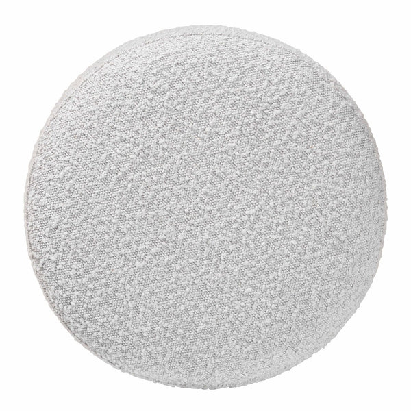 Baxton Studio Baxton Studio Compact Light Grey Boucle Ottoman with Walnut Crisscross Legs for Stylish Living Spaces BBT5475-Maya-Sky Grey/Walnut-Foot Stool