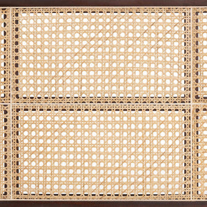 Baxton Studio bali Lainer Queen Size Headboard - Modern Bohemian Design in Dark Brown Bayur Wood & Bamboo Finish LMZ12-Dark Natural/Natural Rattan-Headboard Queen