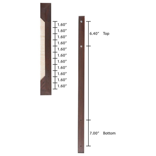 Baxton Studio bali Aurelia Queen Size Headboard - Modern Bohemian Design in Dark Brown Bayur Wood & Rattan Panel CPT10-Dark Natural/Natural Rattan-Headboard Queen