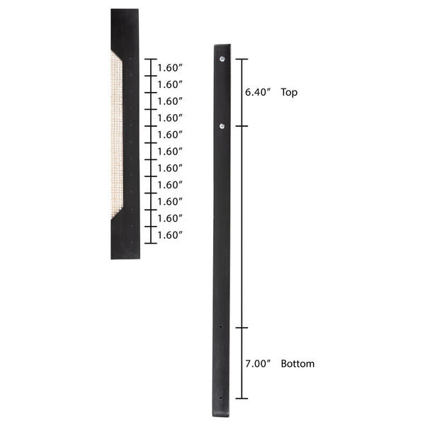 Baxton Studio bali Bali Aurelia Queen Size Headboard - Modern Bohemian Bayur Wood & Natural Rattan, Adjustable Height CPT10-Black/Natural Rattan-Headboard Queen