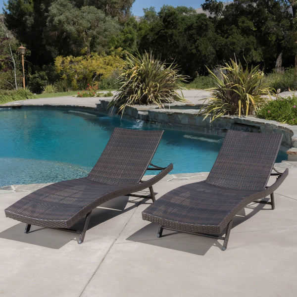 English Elm Christopher Knight Home® - Kauai Pe Wicker Chaise Set - All-Weather Loungers For Ultimate Outdoor Comfort & Relaxation 54087.00MP2