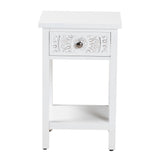 Baxton Studio Yelena Classic and Traditional White Finished Wood 1-Drawer End Table