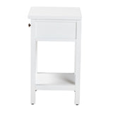 Baxton Studio Yelena Classic and Traditional White Finished Wood 1-Drawer End Table