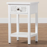 Baxton Studio Yelena Classic and Traditional White Finished Wood 1-Drawer End Table