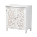 Baxton Studio Yelena Classic and Traditional White Finished Wood 2-Door Storage Cabinet