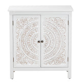 Baxton Studio Yelena Classic and Traditional White Finished Wood 2-Door Storage Cabinet