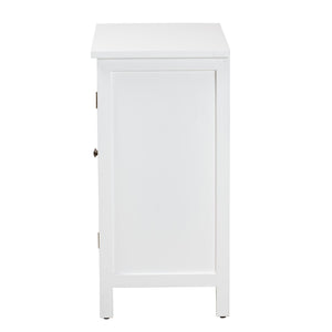 Baxton Studio Baxton Yelena Elegant White Wood 2-Door Storage Cabinet with Classic Design for Home Organization JY23A004-Wooden-Storage Cabinet