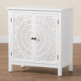 Baxton Studio Yelena Classic and Traditional White Finished Wood 2-Door Storage Cabinet