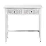 Baxton Studio Yelena Classic and Traditional White Finished Wood 2-Drawer Console Table