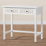 Baxton Studio Yelena Classic and Traditional White Finished Wood 2-Drawer Console Table