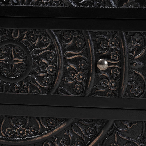 Baxton Studio Baxton Studio Yelena Elegant Black 3-Drawer Wood Storage Cabinet for Stylish Home Organization JY23A006-Wooden-Storage Cabinet