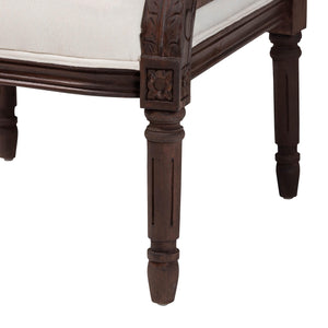 bali & pari Desmond Traditional French Beige Fabric and Dark Brown Finished Wood Accent Chair