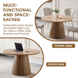 English Elm Wooden Oval Dining Table - Modern Multi-Functional Kitchen Table For Family Gatherings & Compact Spaces W3590P355173-GIGA