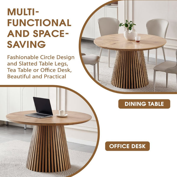 English Elm Wooden Oval Dining Table - Modern Multi-Functional Kitchen Table For Family Gatherings & Compact Spaces W3590P355173-GIGA