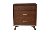 IDEAZ 1333APB Walnut Mid Century Modern 3 Drawer Small Chest Walnut 1333APB