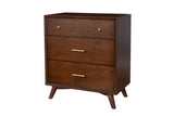 IDEAZ 1333APB Walnut Mid Century Modern 3 Drawer Small Chest Walnut 1333APB