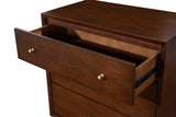 IDEAZ 1333APB Walnut Mid Century Modern 3 Drawer Small Chest Walnut 1333APB