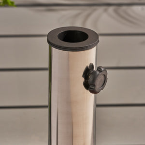 English Elm Wheelie Concrete Outdoor Umbrella Base with Locking Casters for Patio Stability Terracotta 60454.00RED