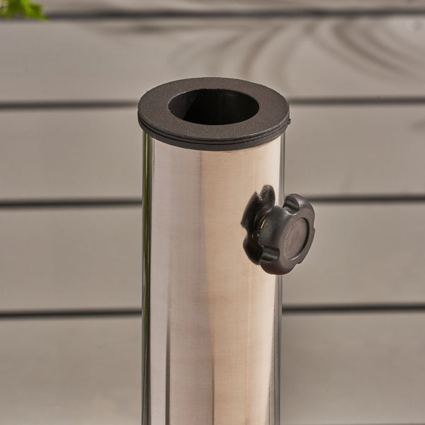 English Elm Wheelie Concrete Outdoor Umbrella Base with Locking Casters for Patio Stability Terracotta 60454.00RED