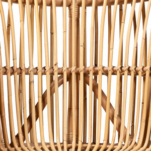 Baxton Studio bali Nagoya Lounge Chair - Handcrafted Bohemian Rattan Seat with Teak Legs for Relaxed Comfort Nagoya-Medium-Rattan-Lounge Chair