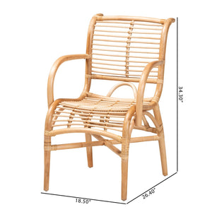 Baxton Studio bali Bali Seminyak Modern Bohemian Rattan Lounge Chair - Handcrafted Comfort for Stylish Indoor & Outdoor Spaces Seminyak-Rattan-Lounge Chair