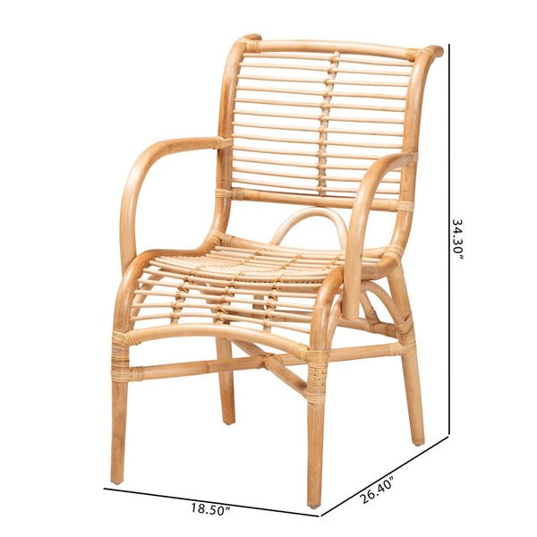 Baxton Studio bali Bali Seminyak Modern Bohemian Rattan Lounge Chair - Handcrafted Comfort for Stylish Indoor & Outdoor Spaces Seminyak-Rattan-Lounge Chair