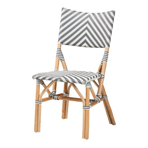 English Elm Modern Bohemian Rattan Woven Metal Dining Chairs Set of Two for Eclectic Spaces B2750P420428