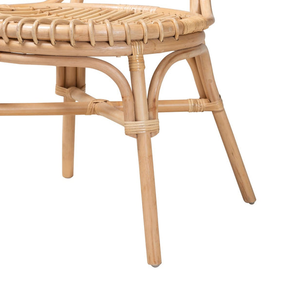 Baxton Studio Baxton Studio Iris 5-Piece Rattan Dining Set - Modern Bohemian Style for Cozy Gatherings & Comfort KYG016C-Natural-5PC Dining Set