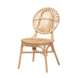 Iris Modern Bohemian Natural Brown Rattan Dining Chair