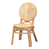 Carita Modern Bohemian Natural Brown Rattan Dining Chair