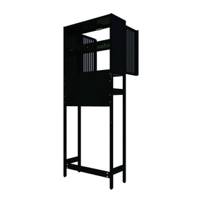 English Elm Toilet Side Bamboo Tower with Louvered Doors Open Shelf Freestanding Bathroom Organizer W2207P334026