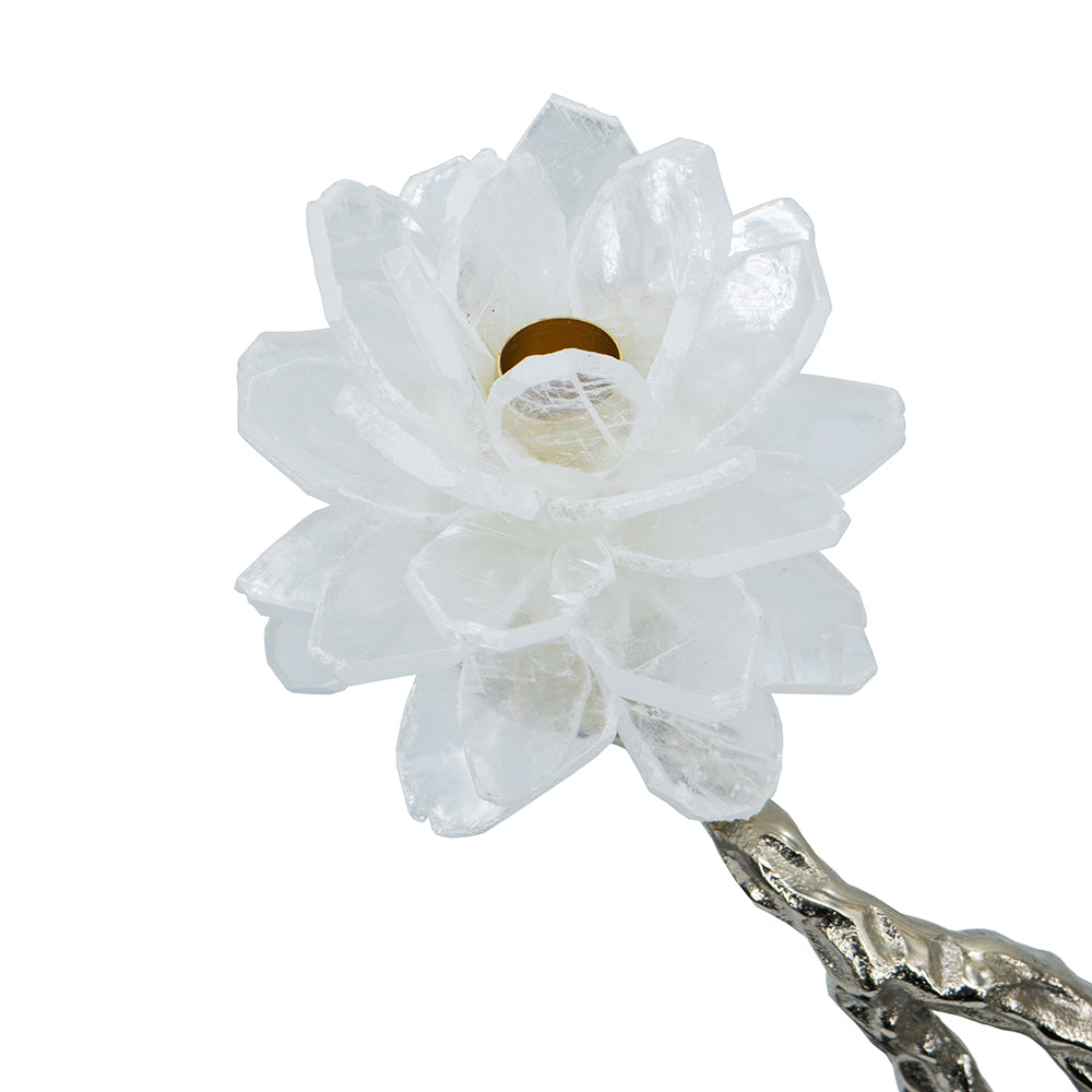 English Elm Aluminum Candle Holder With Elegant Marble Base, Nature-Inspired Design For Modern Home Décor W2078P172360